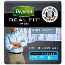 DEPEND REAL FIT UNDERWEAR FOR MEN SMALL/MEDIUM MALE BLUE  (PACK/8)