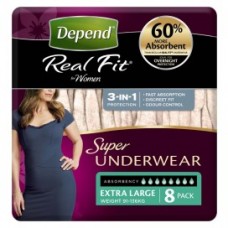 DEPEND REAL FIT UNDERWEAR FOR WOMEN SUPER X-LARGE PEACH (PACK/8)
