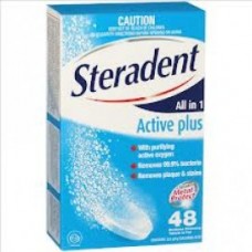 STERADENT DENTURE CLEANING TABLETS ACTIVE PLUS, PACK/48 (218645)